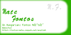 mate fontos business card